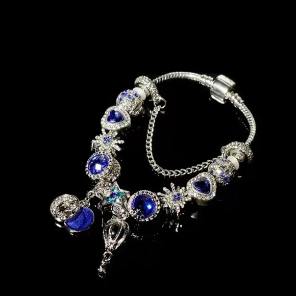 New Fine Crystal Silver Plated Tassel, Charms, Beads Bracelet - Picture 3 of 7